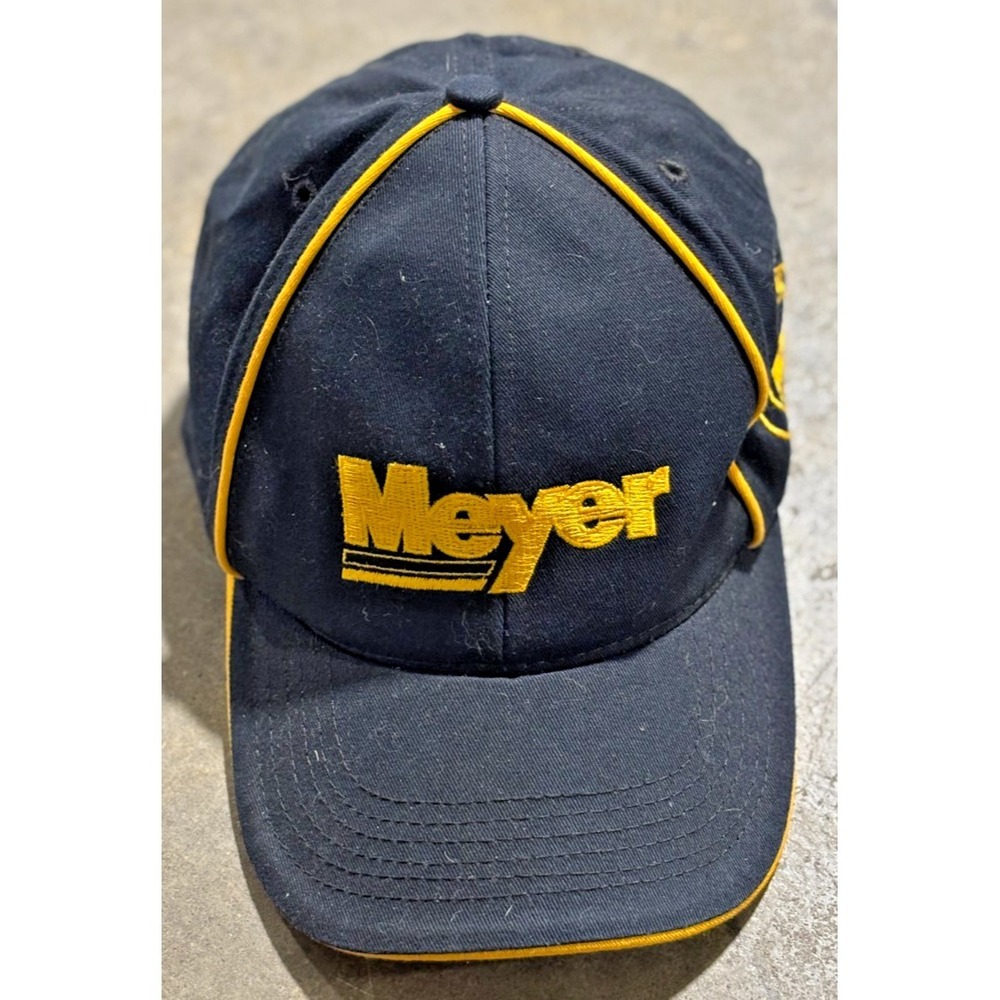 Meyer ROC Construction Hat USA‎ Made Black Yellow Strapback Cap Genuine Owner